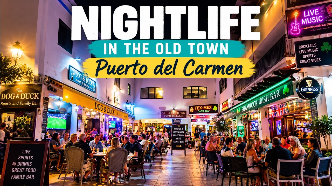 The Old Town of Puerto Del Carmen At Night, Lanzarote