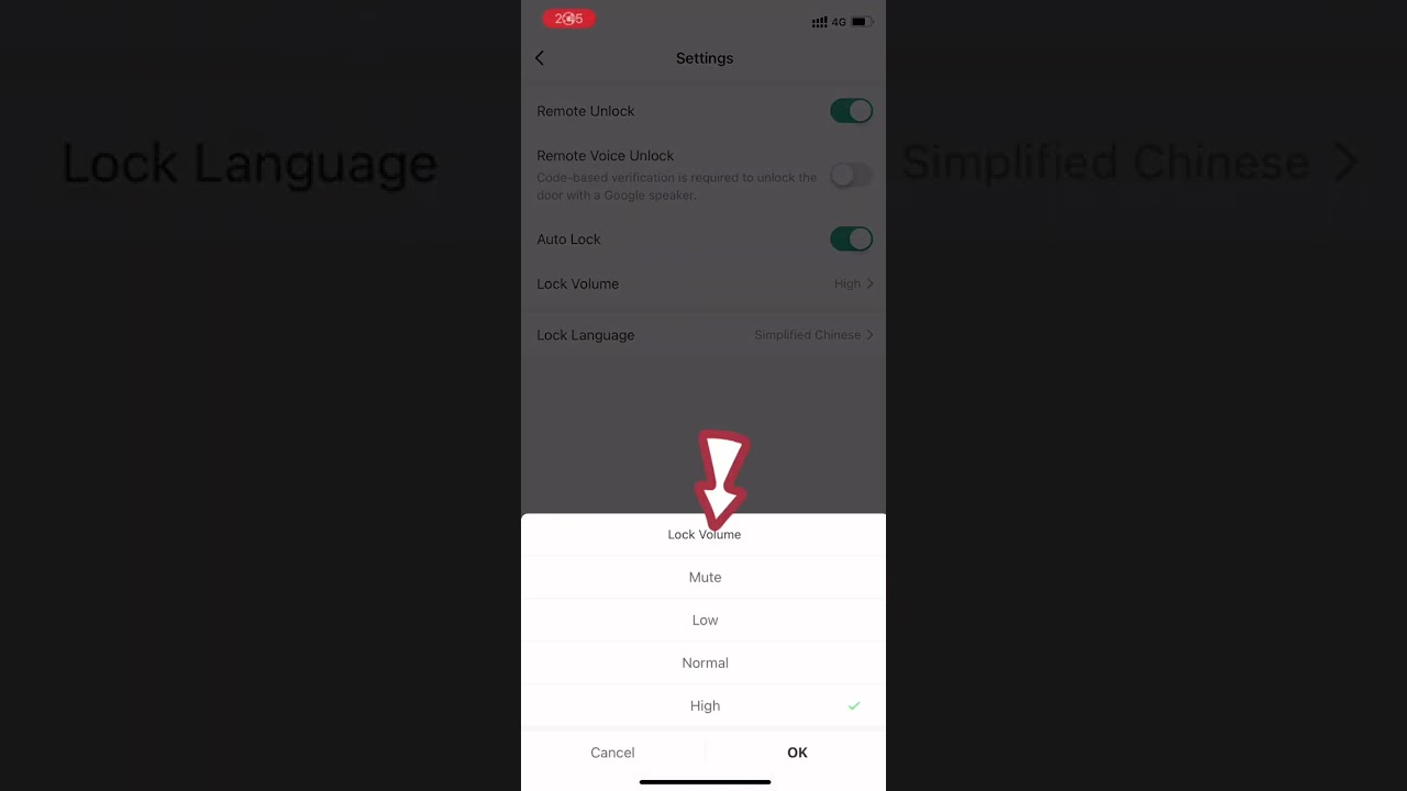 CA02 APP smart fingerprint door lock open silent mode by "Tuya Smart" APP