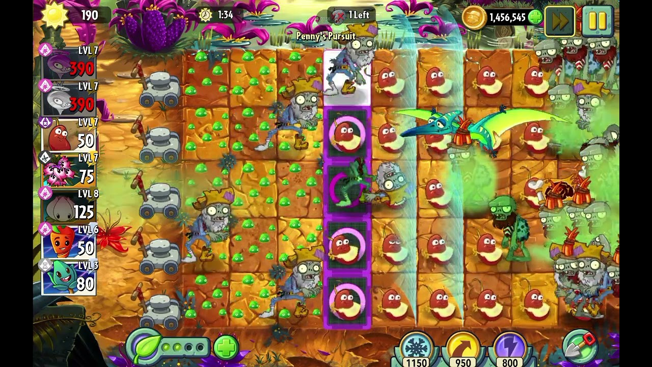 Plants vs Zombies 2 Daddy Corn won Penny's Pursuit 4 level 🌶️