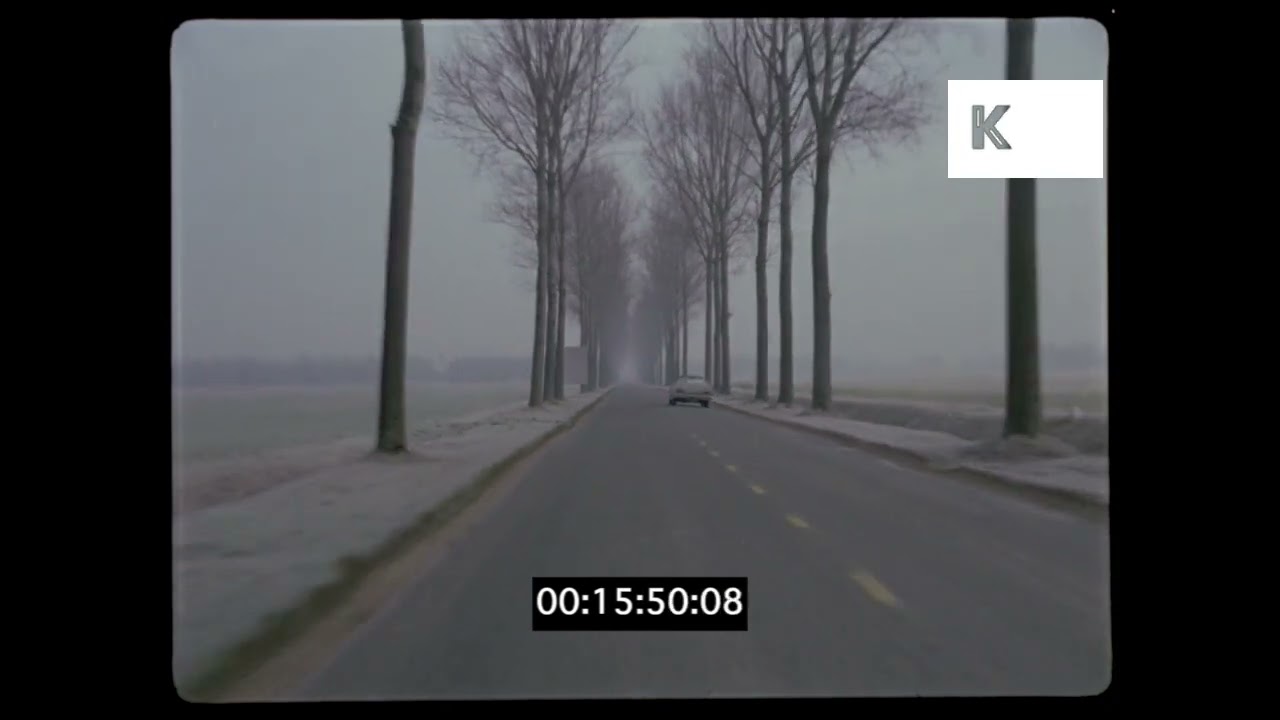 POV Driving Along Northern France Motorway, 1960s 35mm