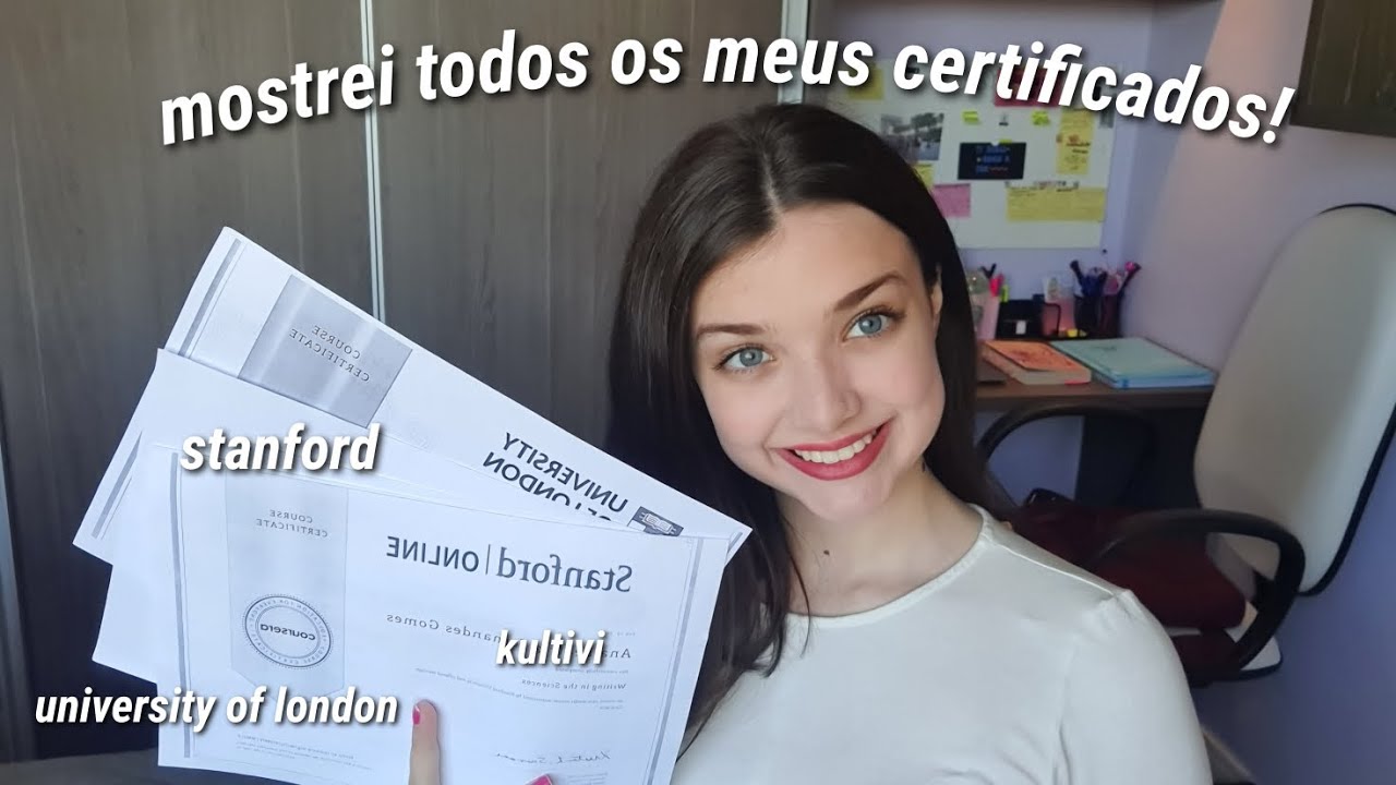 TODOS os meus certificados internacionais! - até de STANFORD