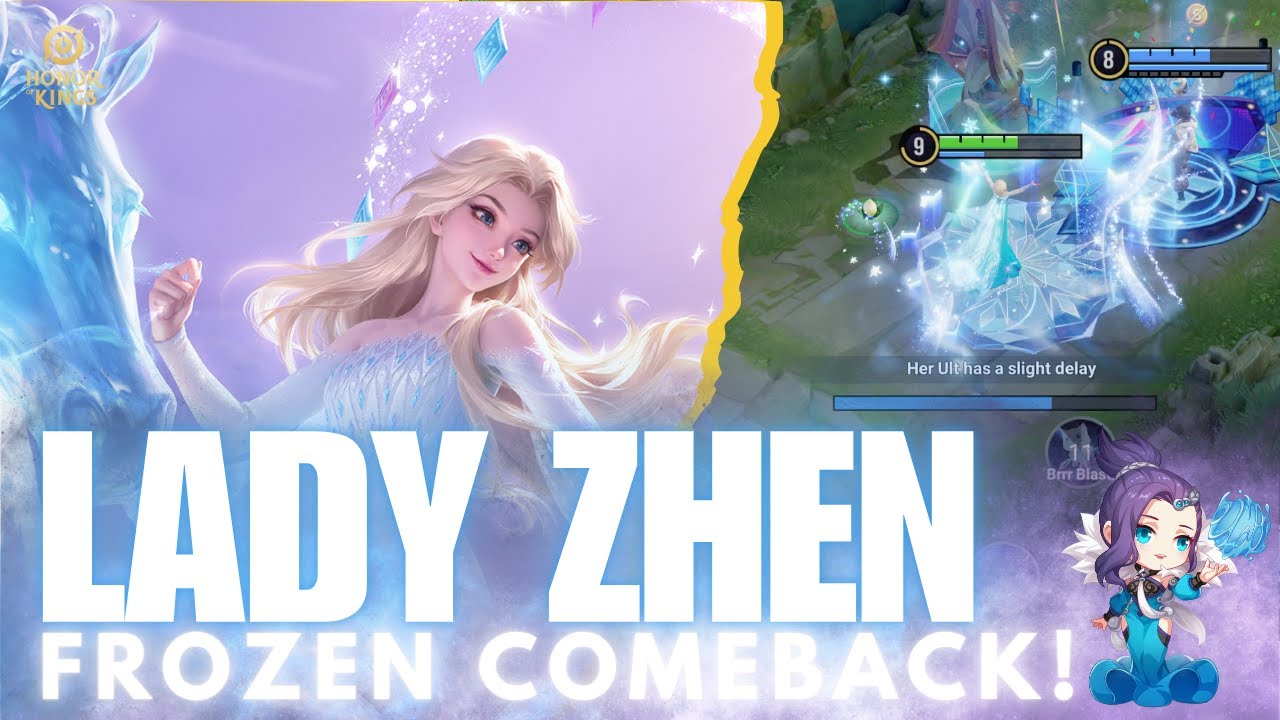 Honor of Kings – Lady Zhen Elsa Snowventure Skin | Mage Build & Arcanas | Frozen Collab Returns