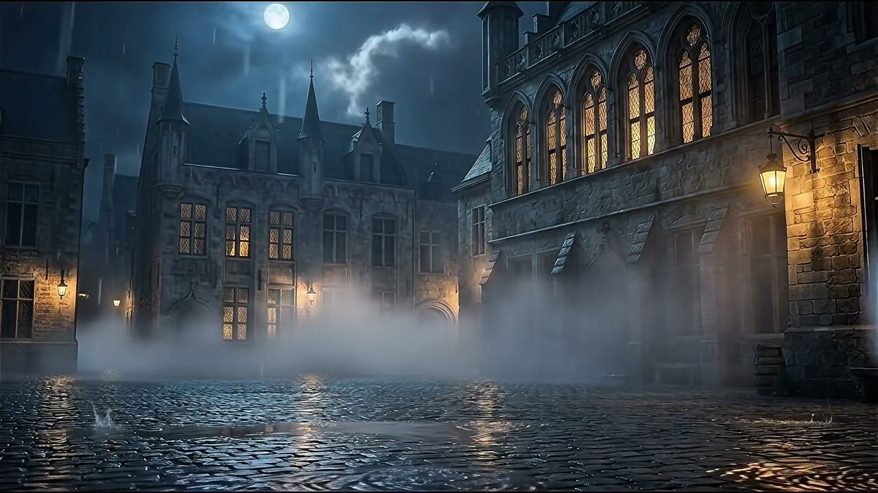 Night Rain & Fog 🌧️ | Gothic Ambience ASMR for Sleep