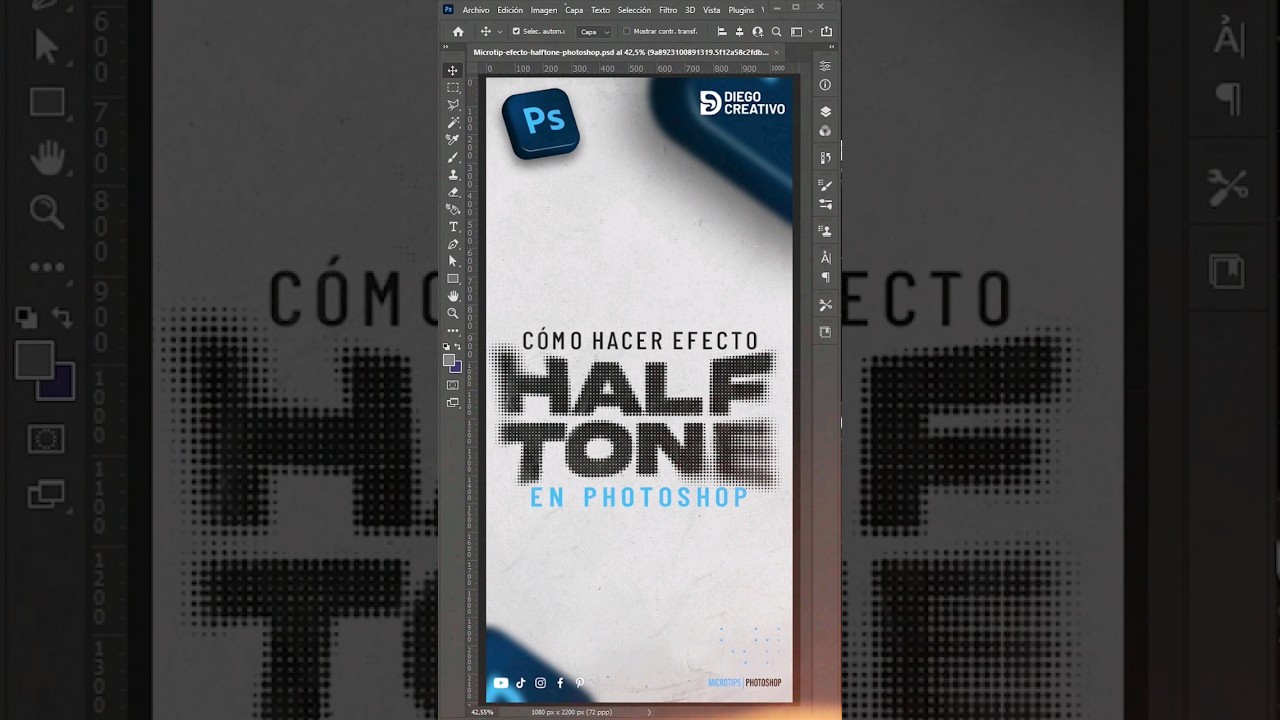como hacer Efecto Halftone en textos en 