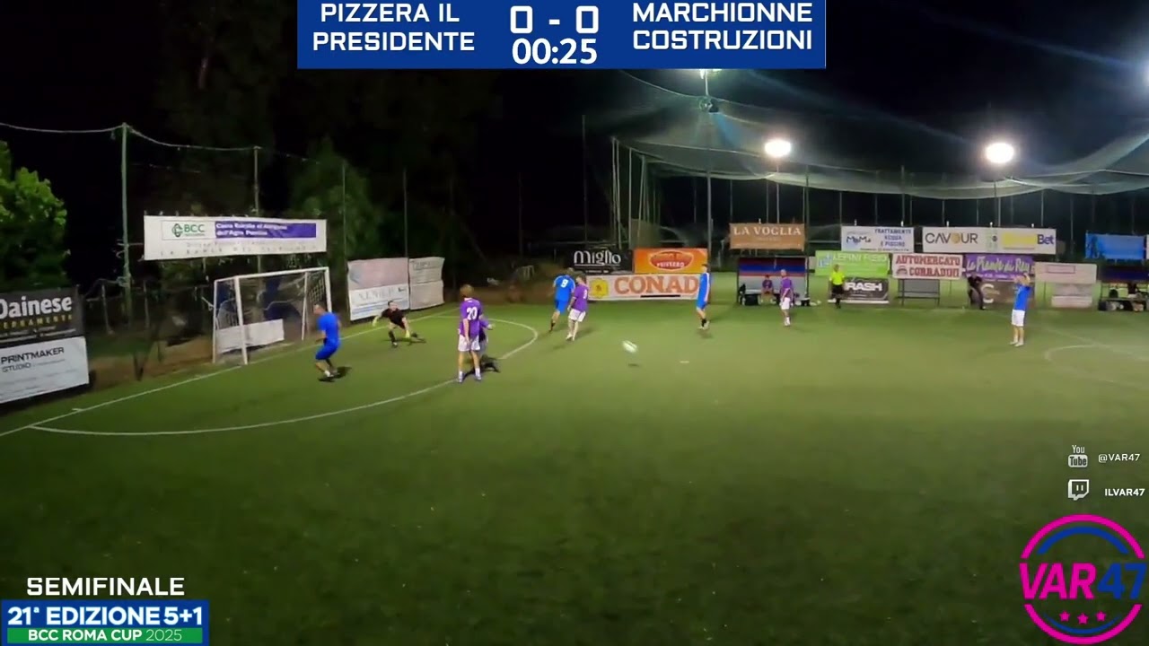 MARCHIONNE COSTRUZIONI DOMINA LA SEMIFINALE 8-1 contro Pizzeria il Presidente - BCC ROMA CUP 2025