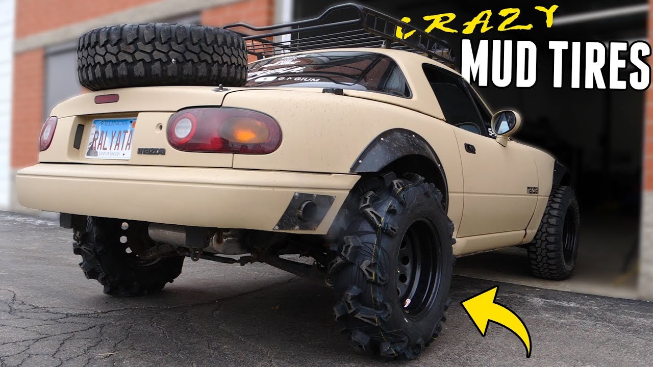 The Lifted Miata Gets the CRAZIEST MUD TIRES!!
