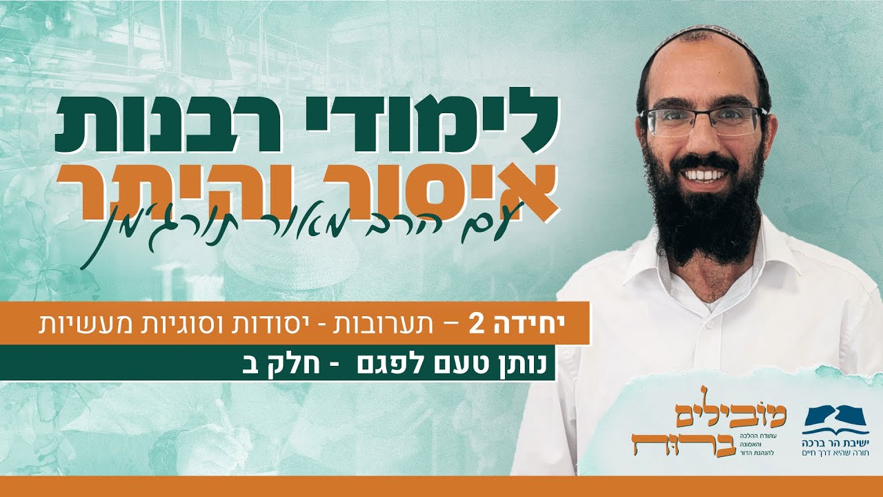איסור והיתר 21 | נותן טעם לפגם ב - כלי שאינו בן יומו סימן קג סע' ד,ה וסימן קכב | הרב מאור תורג'מן
