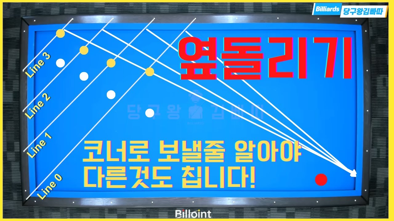 옆돌리기 똥창부터 보낼줄 알아야됩니다!! 그래야 다른것도 치죠! [당구왕김빠따] #당구