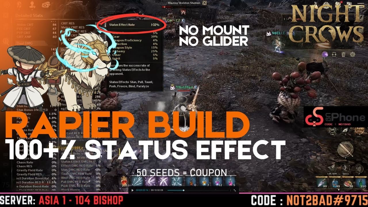 NIGHTCROWS - RAPIER BUILD | 100  PLUS STATUS EFFECT RATE