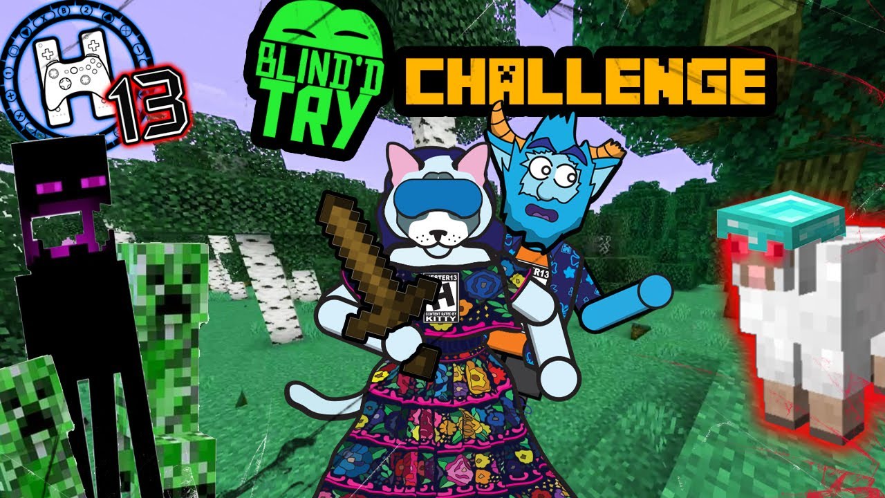 Kitty do the Blind'd Try Challenge in the craft  |  Minecraft | Video Game Challenge | Torture Round