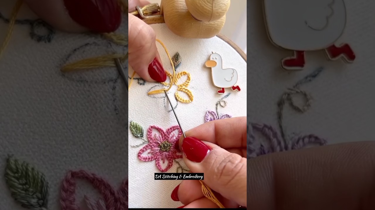 Most unique & easy hand embroidery #shorts #trending #stitch #embroidery #ytshorts #newstitch
