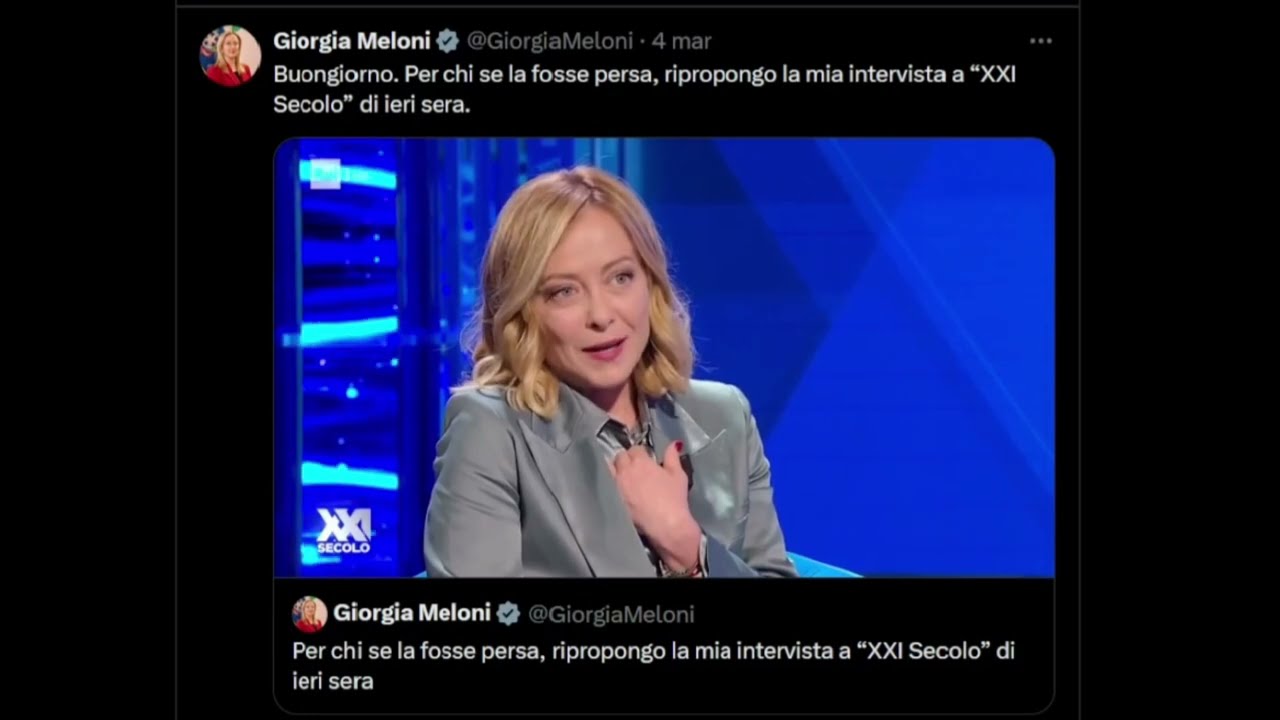 Dalla pagina ufficiale di Meloni: 