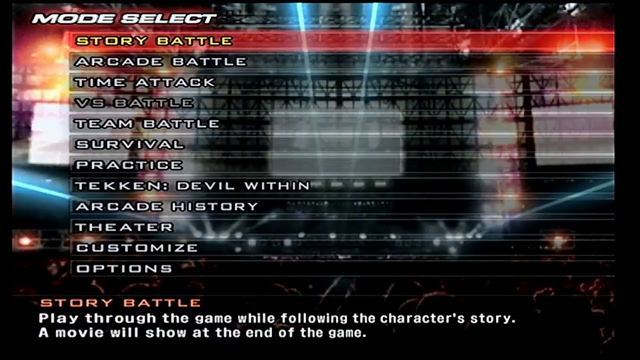 Tekken 5 Main Menu for 30 minutes