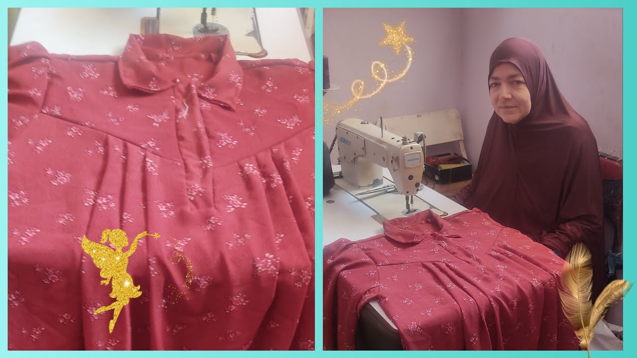 قص وخياطه جلابيه بسفره سبعه من قدام ومربعه من ورا  بادق تفاصيلها