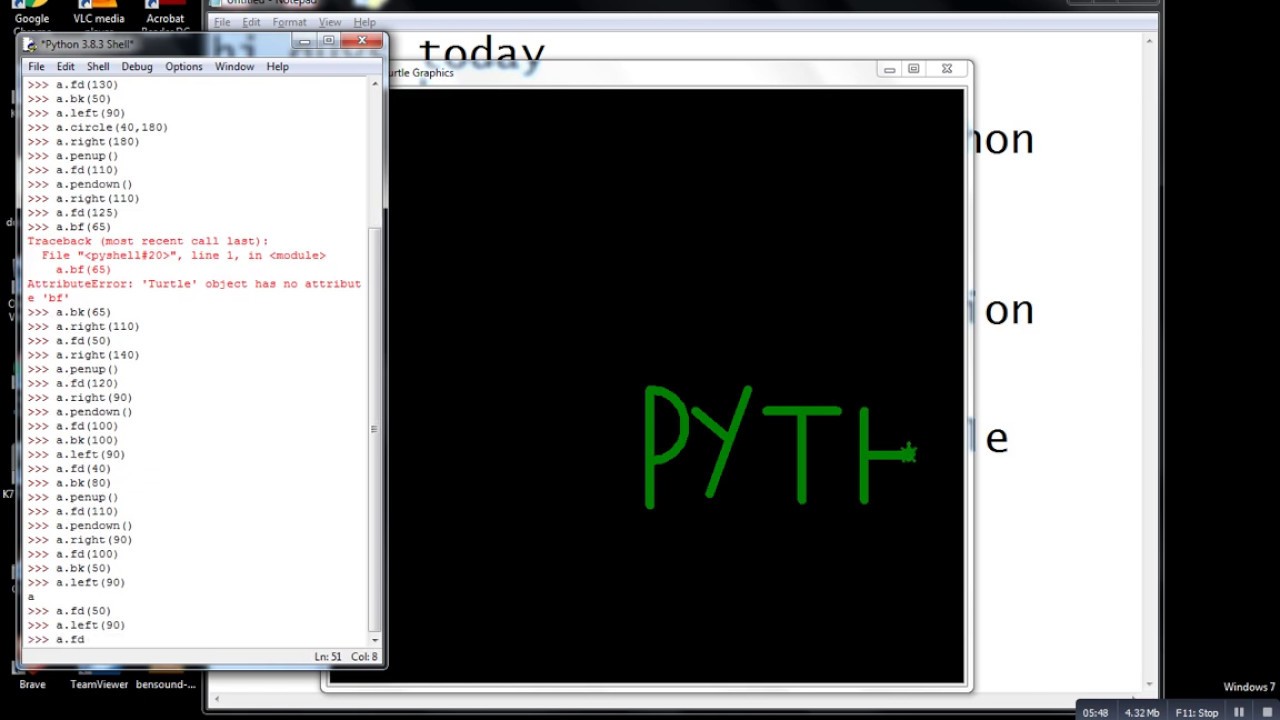 writing names with turtle using python