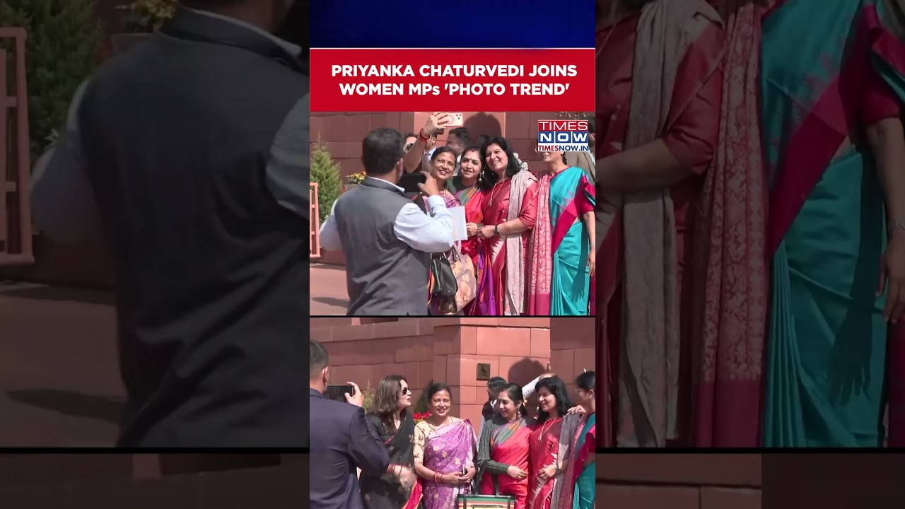Rajya Sabha MP Priyanka Chaturvedi Takes Selfie With Women MPs Outside Parliament #shorts