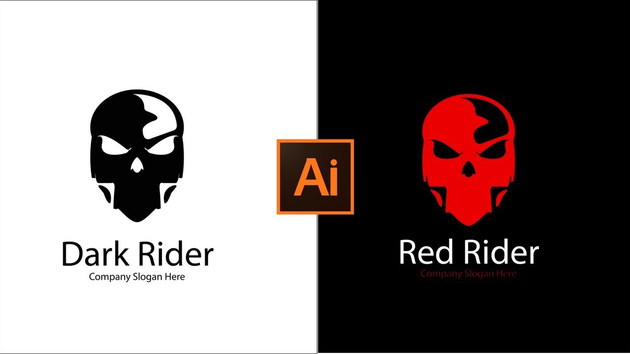 How to Make Cool Skull Rider Logo Design in Adobe Illustrator CC