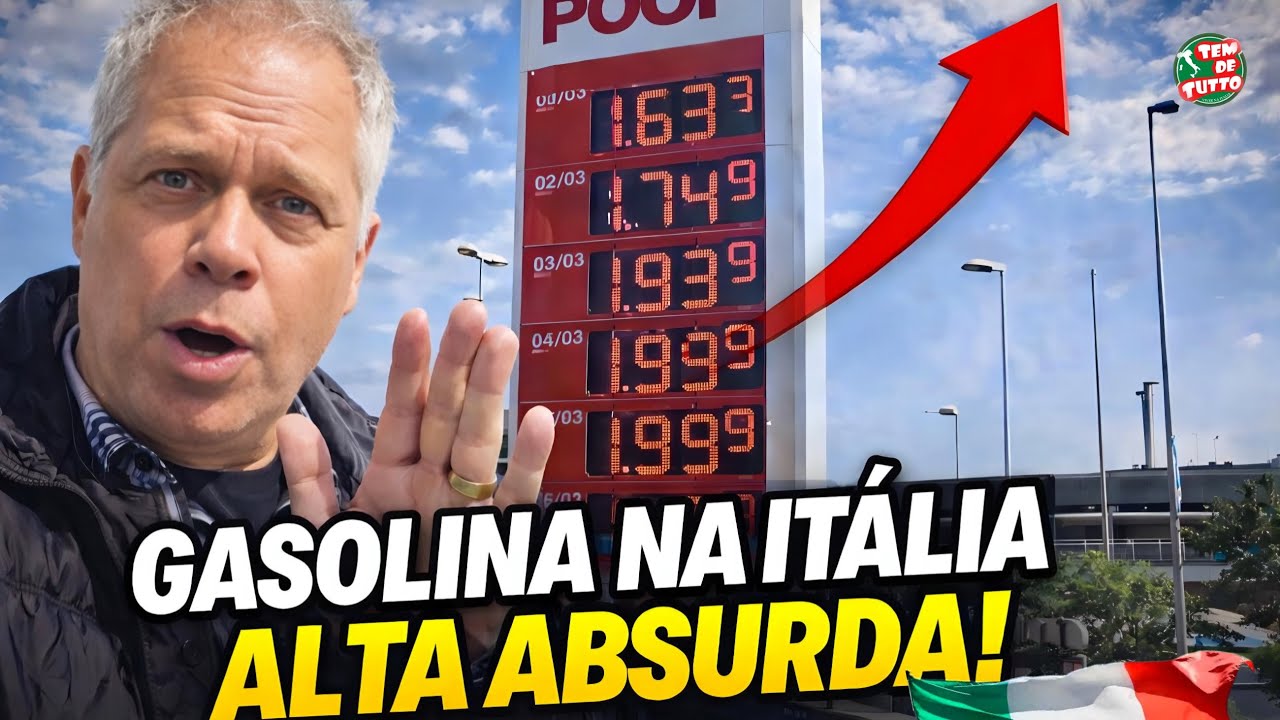 PREÇO DA GASOLINA DISPARA MAIS DE 22% EM POUCOS DIAS NA ITÁLIA🇮🇹