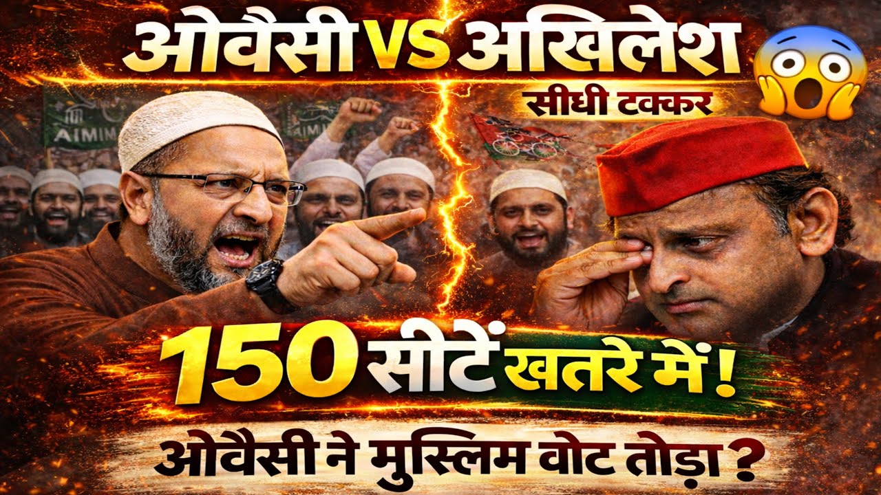 ओवैसी vs अखिलेश: सीधी टक्कर! 150 सीटें खतरे में, मुस्लिम AIMIM करेगी तोड़फोड़ | UP Election 2027
