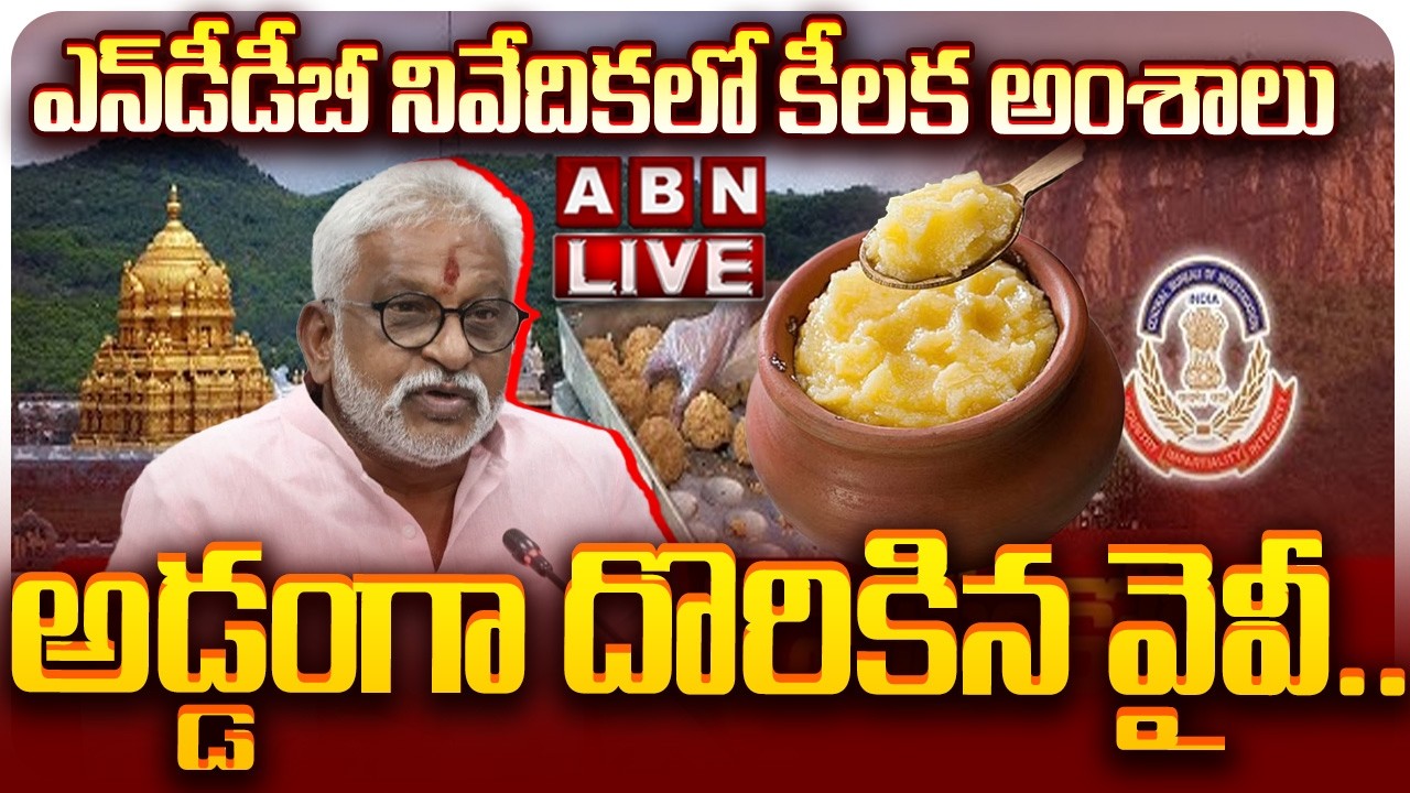 🔴LIVE:అడ్డంగా దొరికిన వైవీ.. ఎన్‌డీడీబీ నివేదికలో కీలక అంశాలు || Tirumala Laddu Controversy | ABN