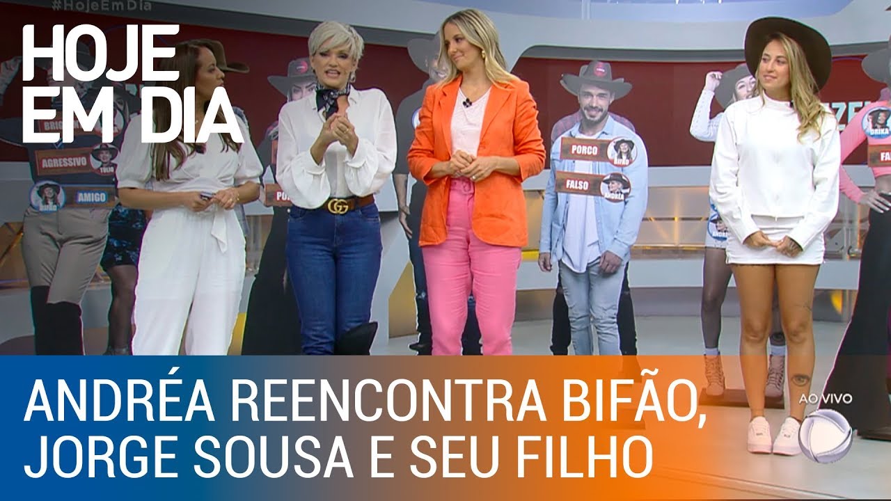 Hoje em Dia promove reencontro entre Andréa, Bifão e Jorge