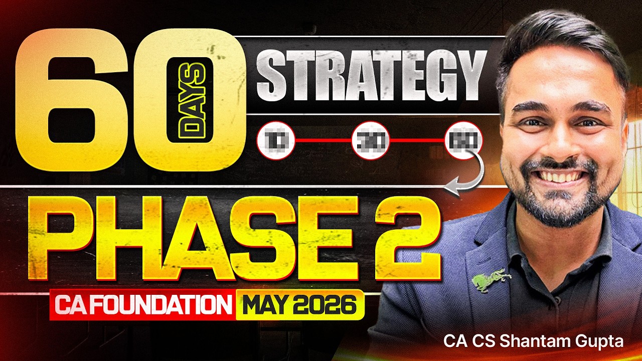 Last 60 Days Strategy for CA Foundation May 2026 Ft. CA CS Shantam Gupta