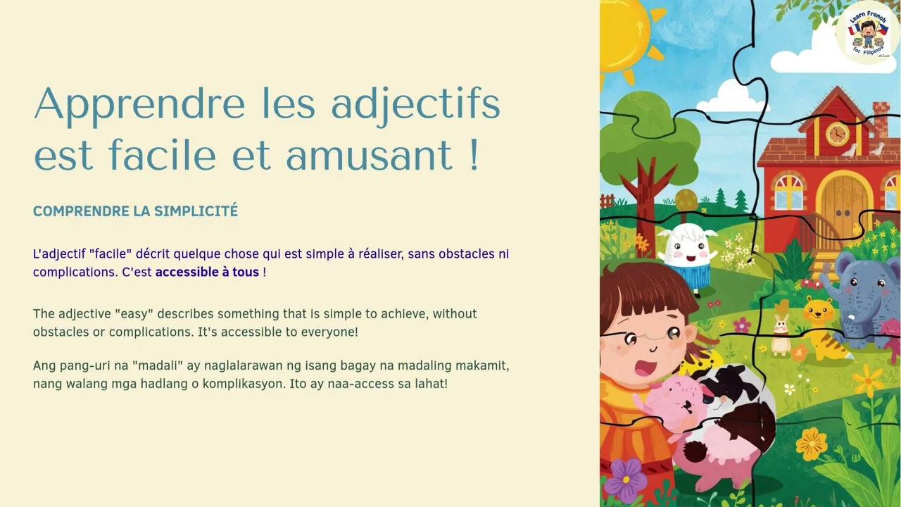 GRAMMAIRE MODULE 3.33 Présentation   Les adjectifs  Adjectives
