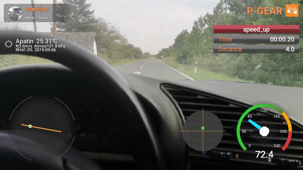 E36 m3 p gear acceleration 70 do 150 kmh 253hp