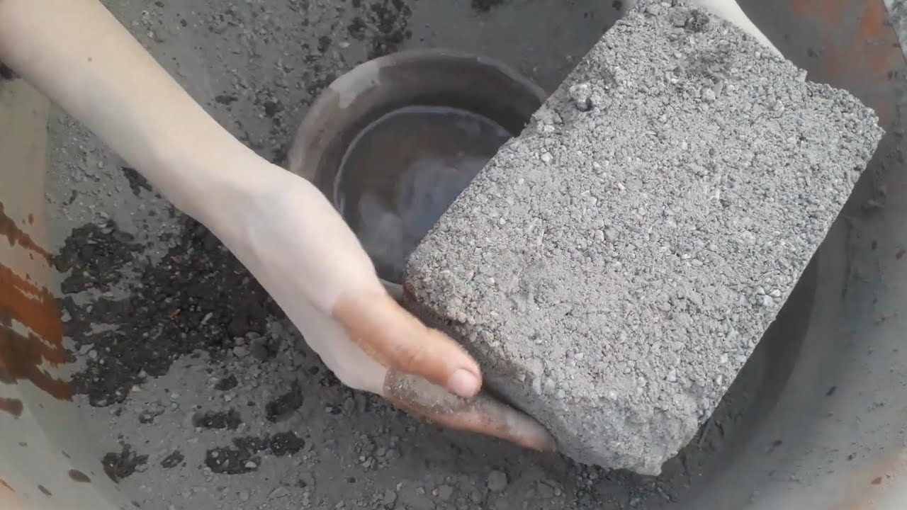 Sleepy satisfying ASMR video 📸💯Grainy bricks crumbling in water clay mini pot💦🤤