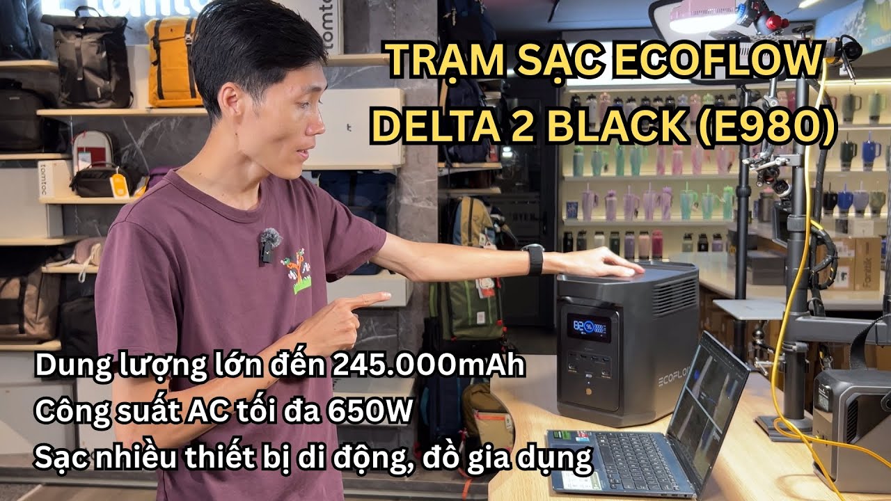 Trên tay trạm sạc Ecoflow DELTA 2 Black (E980): không lo thiếu điện ở nhà lẫn ngoài trời