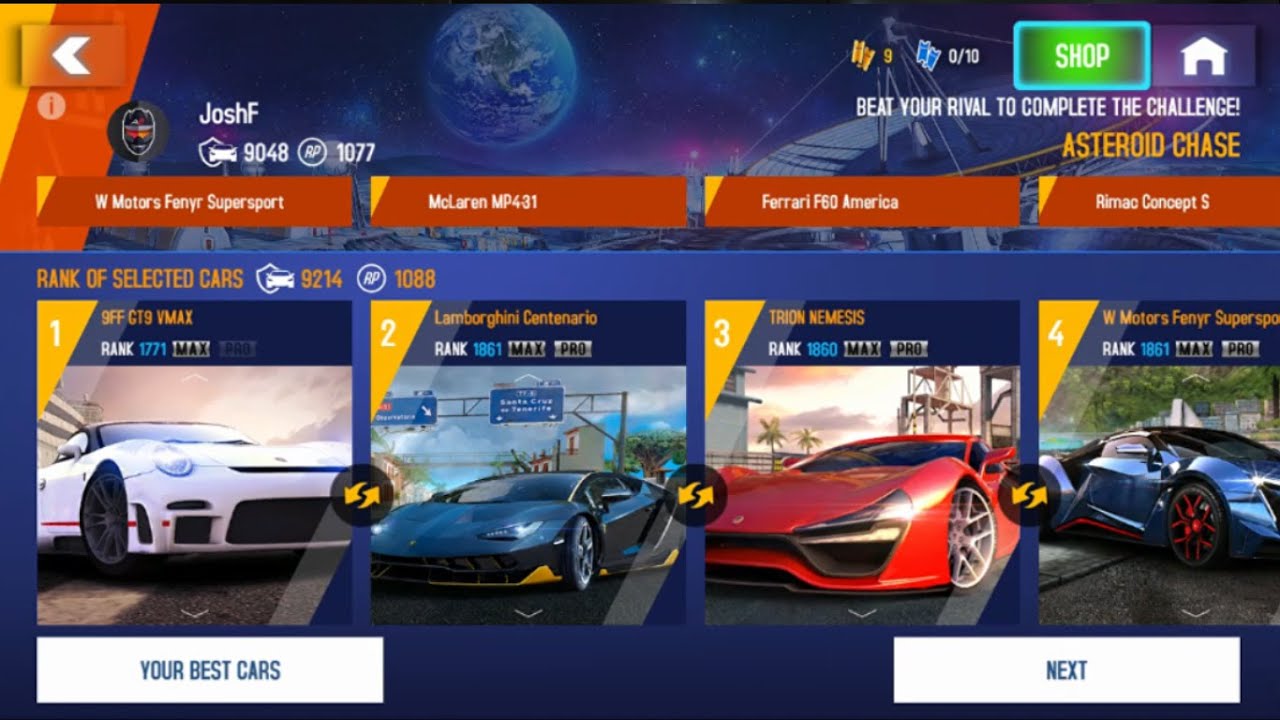 Asphalt 8: Gauntlet Mode 9FF GT9 VMAX Challenge
