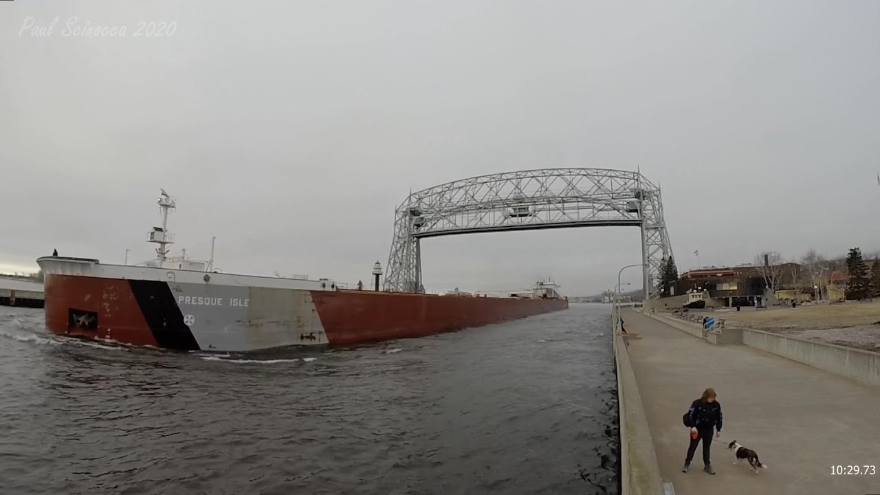 Social distancing at its greatest in Duluth for the departure of the Presque Isle...