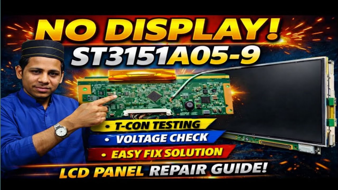 ST3151A05-9 No Display Repair Kaise Kare? | 32 Inch LCD TV Black Screen Full Solution