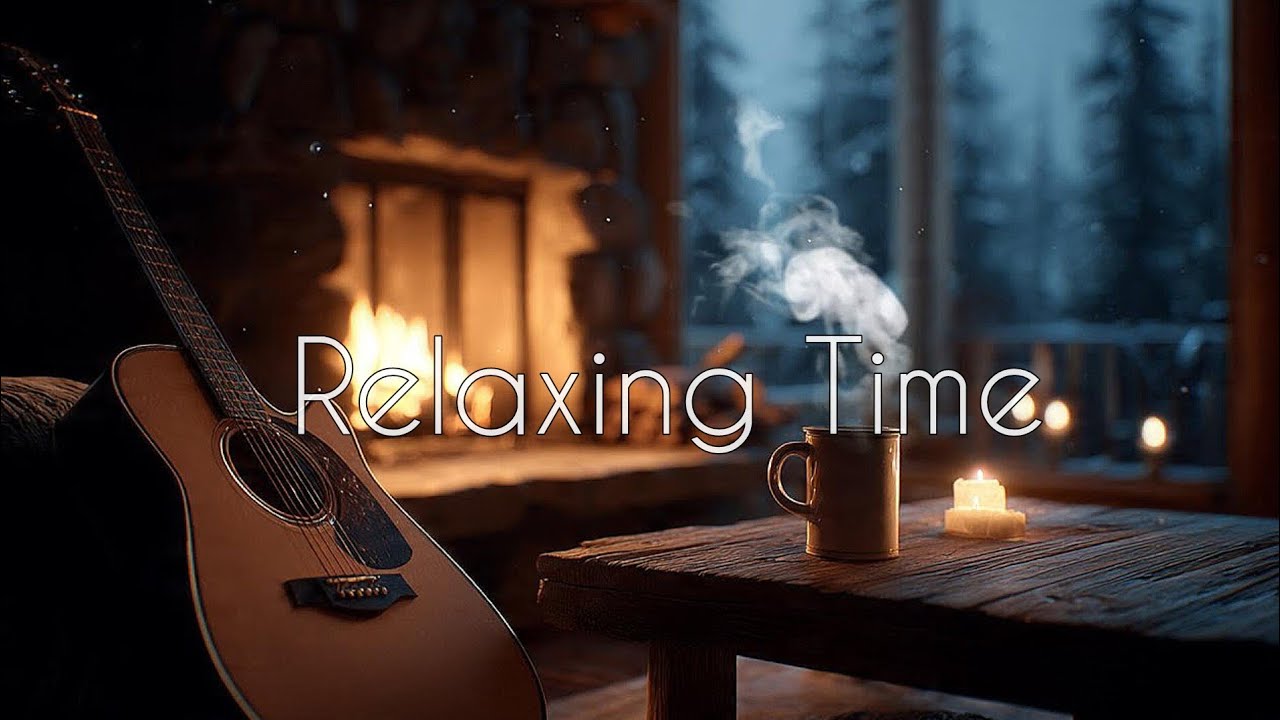 Cozy Guitar Music for Winter Coffee Time | Soothing Acoustic Melodies, Stress Relief, and Focus