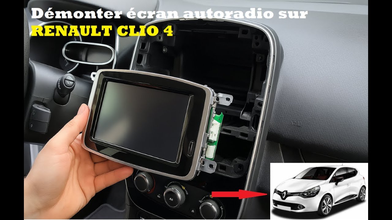 Разобрать экран автомагнитолы RENAULT CLIO 4