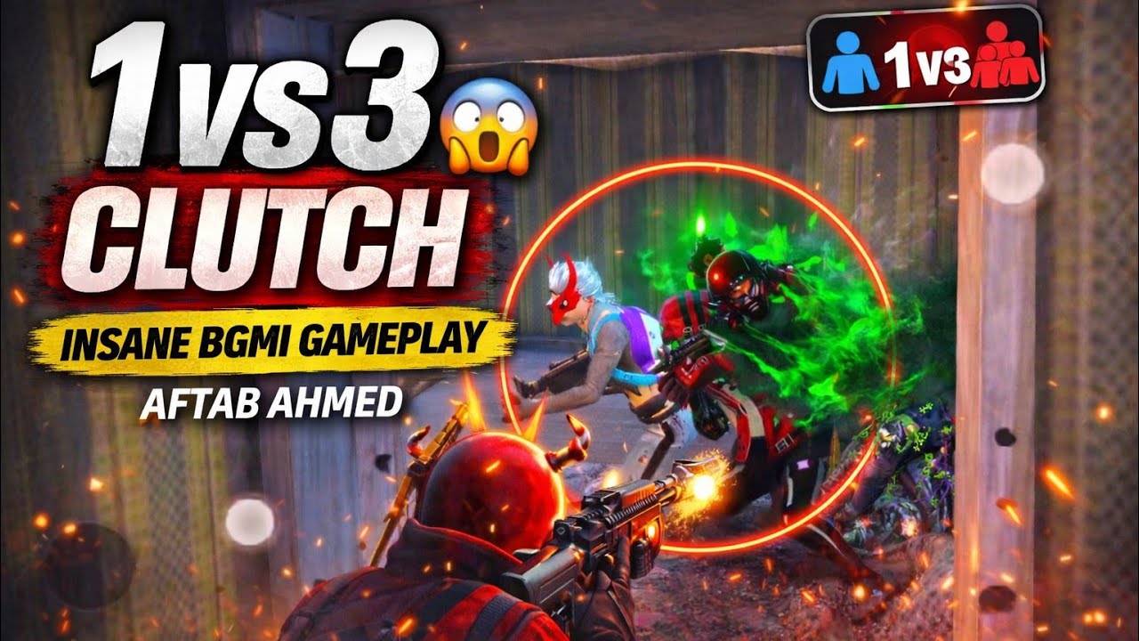 1 vs 3 Clutch 😱 | Insane BGMI Gameplay | AFTAB AHMED