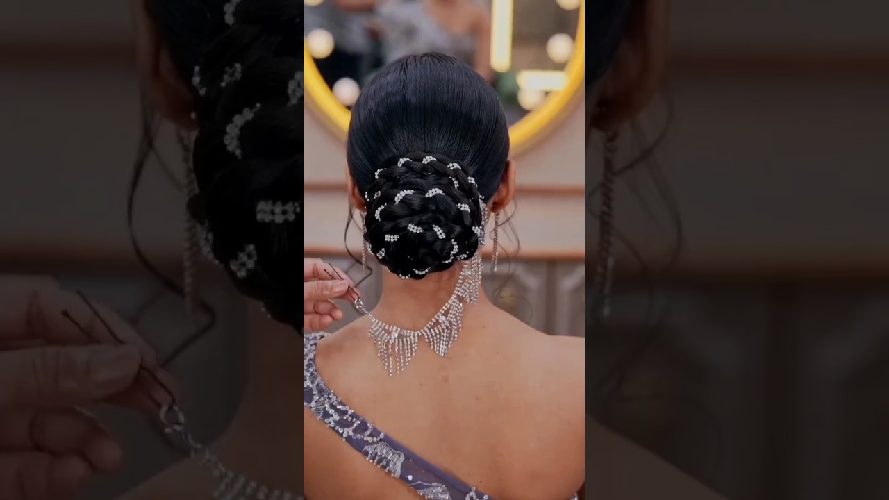 Trending Lace Bun Hairstyle✨#viral#shorts#trendingshorts#hairstyle#easyhairstyle#ytshorts#foryou#fyp