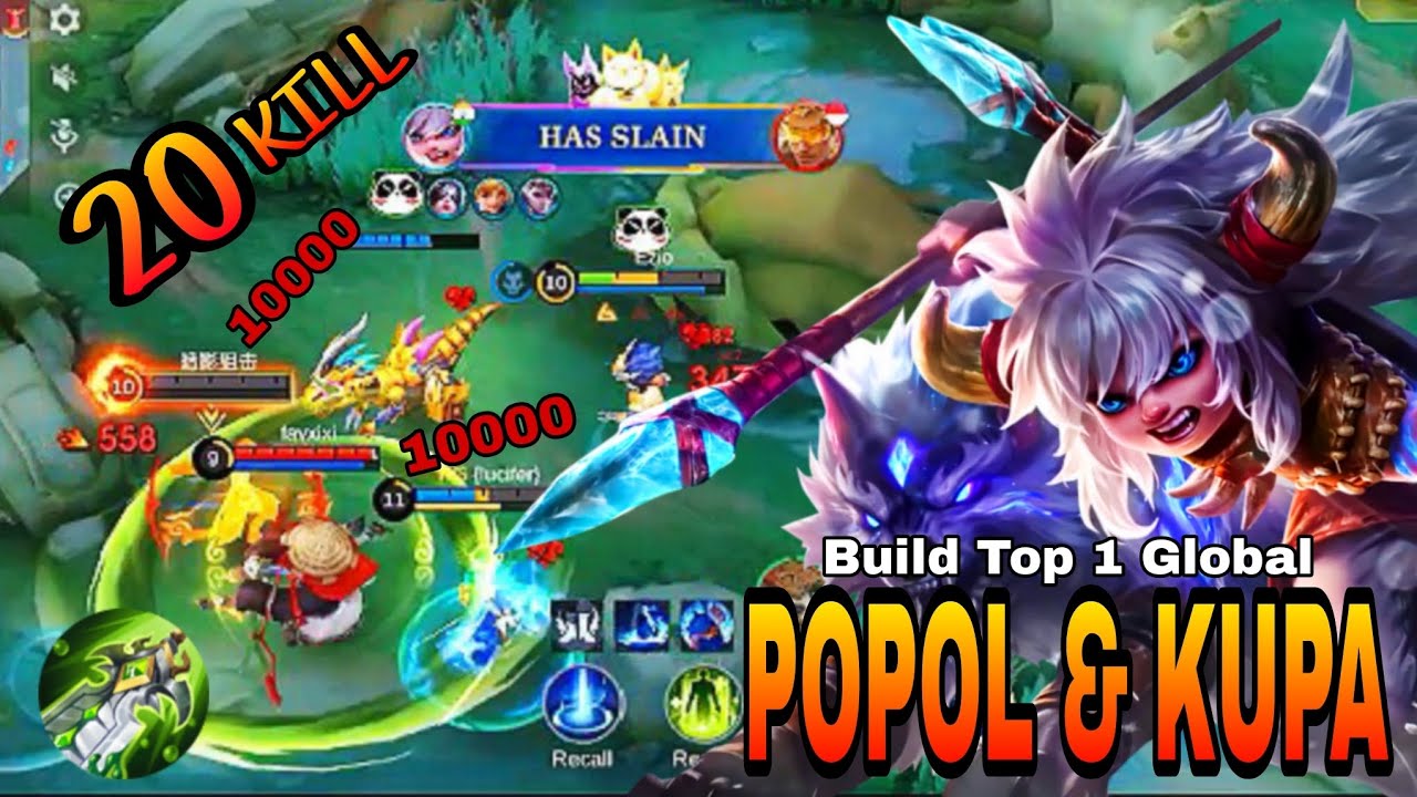 20 kills popol and kupa become one Man army after using this build! mlbb 2025