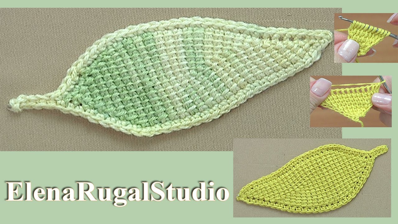 HOW TO Crochet Leaf/ Tunisian CROCHET FOR BEGINNERS