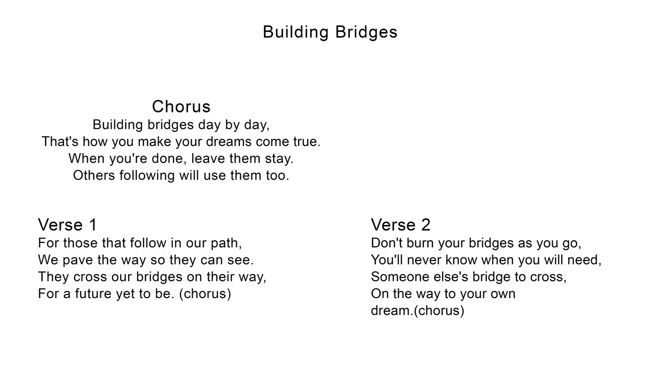 9. Building Bridges - lyrics