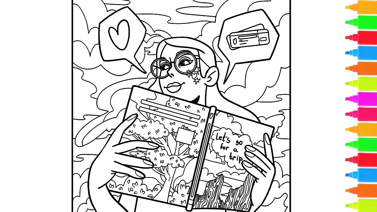 Coloring Let's Go For a Trip, Around the World in Eighty Days, The Train Journey | Coloring Pages