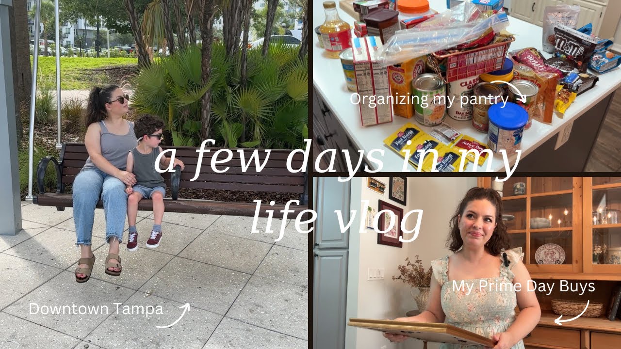 Downtown Tampa, Realistic Grocery Haul, Pantry Organization, and a Prime Day Haul 🌸