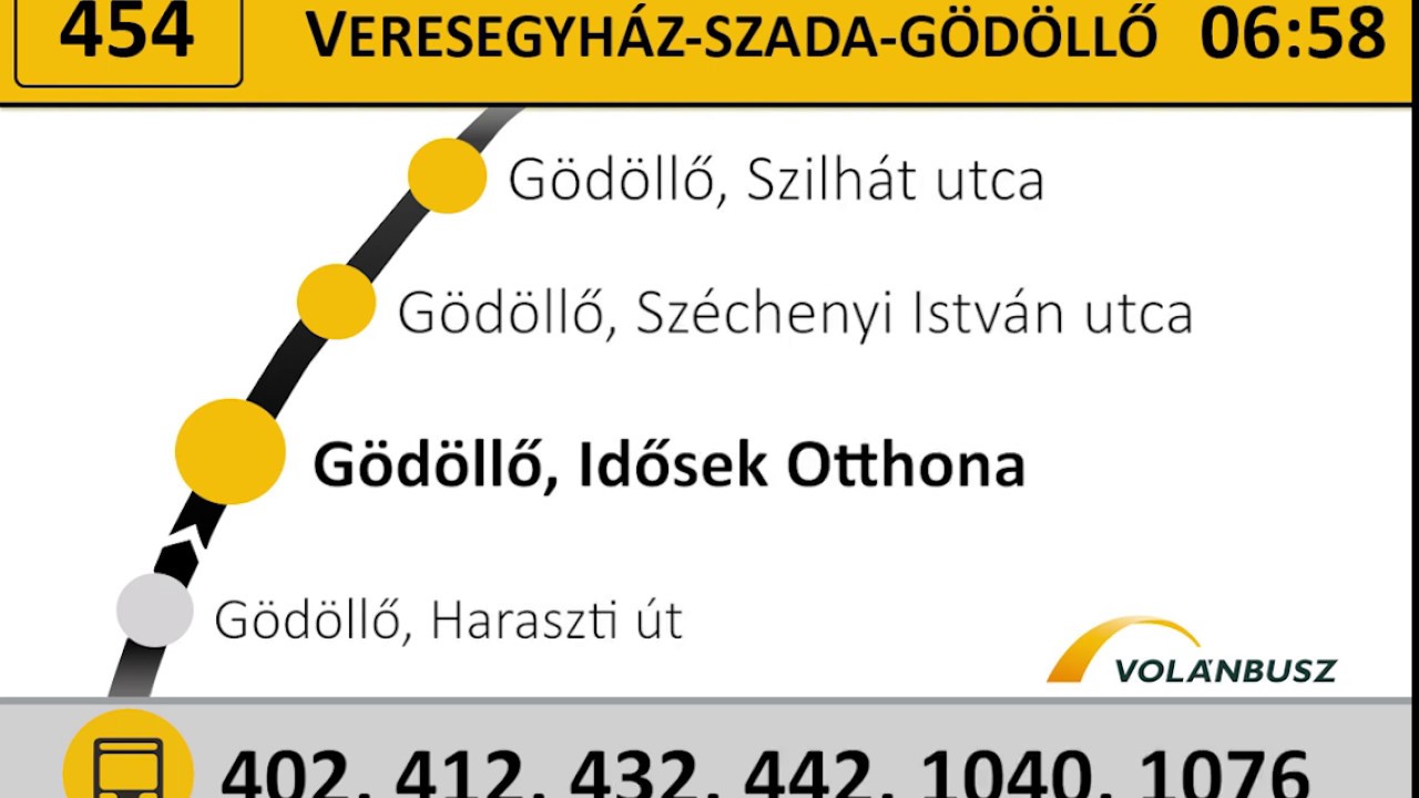 Volánbusz 450-455-ös vonal gödöllői bemondásai