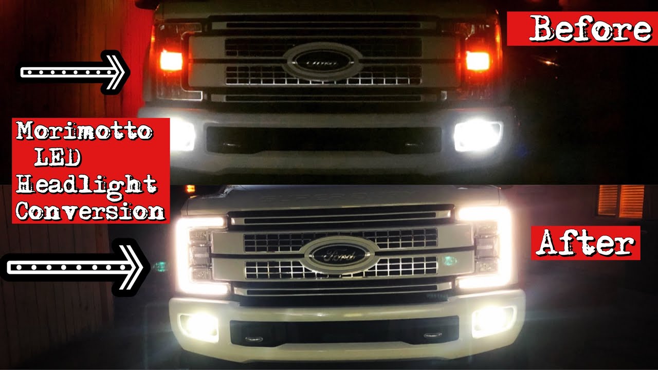 Morimotto LED headlight conversion kit how to 2017-2019 Ford F-250 f350 f450 diesel