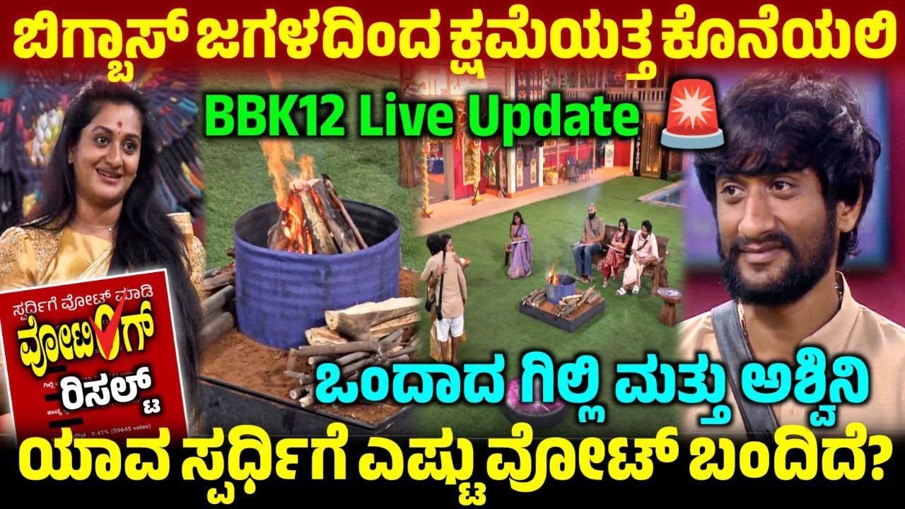 🔴Bigg Boss 12: ಜಗಳದಿಂದ ಕ್ಷಮೆಯತ್ತ ಕೊನೆಯಲಿ, ಒಂದಾದ ಗಿಲ್ಲಿ ಮತ್ತು ಅಶ್ವಿನಿ,Voting Result,BBK12 Live Update