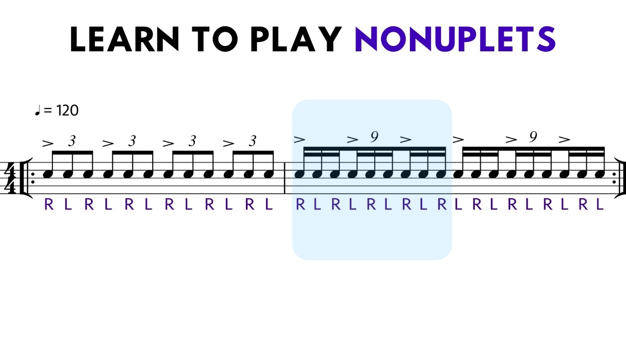 Nonuplets – Play Along Snare Drum Exercises (9-Tuplets)