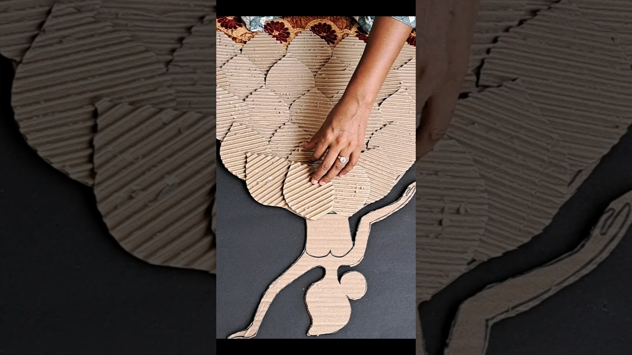 Cardboard using wall decor Craft #shorts #diy #craft #homedecor #youtubeshorts #ashortaday