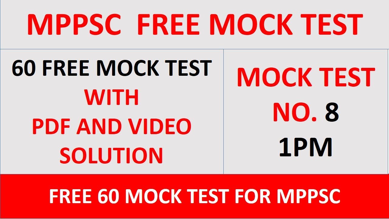 1PM || Daily || MPPSC Mock Test - 8 || By Sandeep Sir