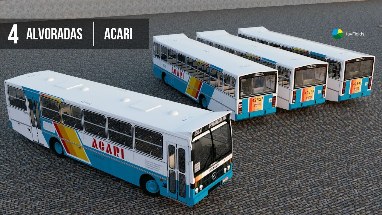 ▶️[ÔNIBUS 3d] 4 versões do CIFERAL Padron Alvorada - Viação Acari