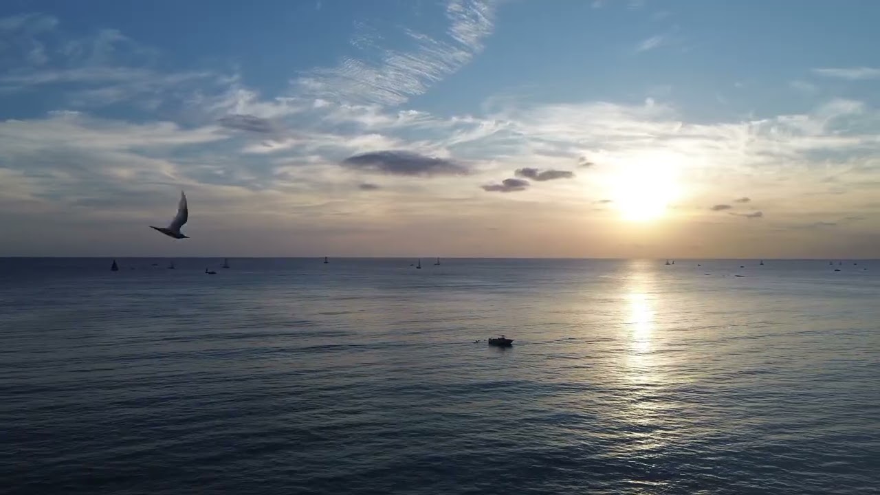 Waikiki Beach Sunset Drone Flight 🌅 | DJI Drone Over Honolulu, Hawaii (Friday Evening)